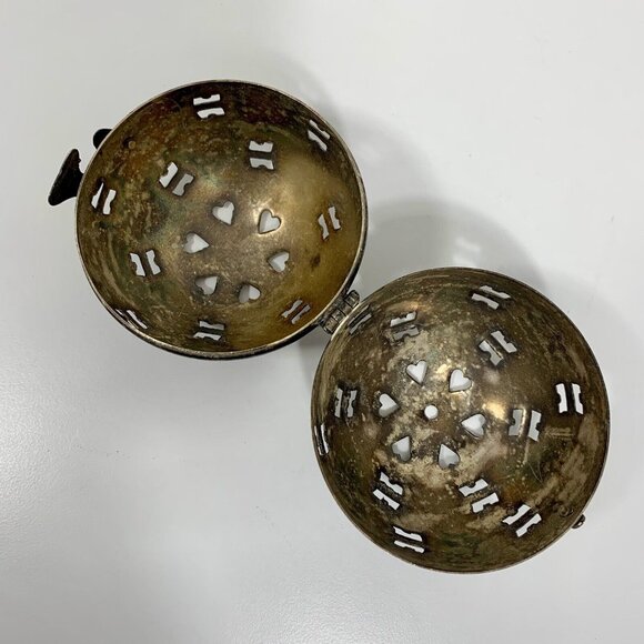 Pomander Silver Plated Hinged Potpourri Fragrance Diffuser Scent Ball VTG - Picture 4 of 8